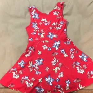 Red floral dress